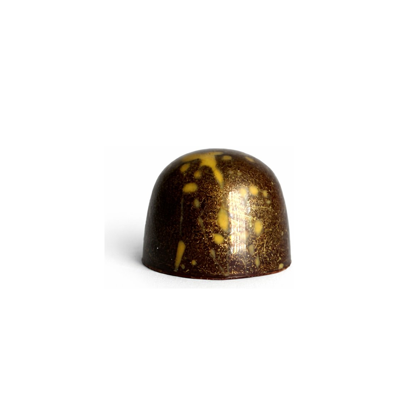 Dark Ginger chocolate bonbon with gold and bronze speckled finish
