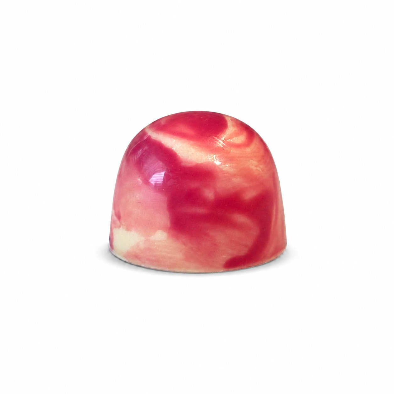 White Raspberry chocolate bonbon with pink gradient finish